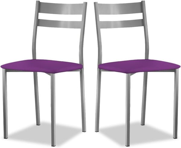 ASTIMESA SCRFBJ 2 Küchenstühle, Metall, Aubergine, Sitzhöhe 45 cm