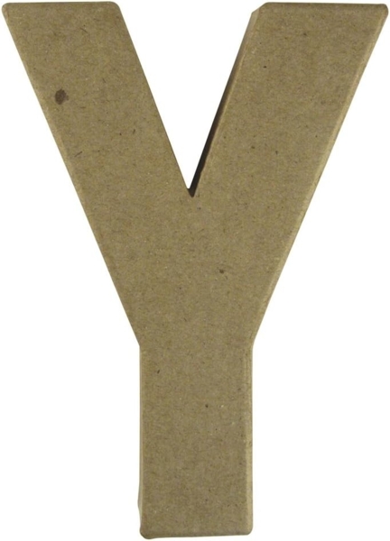 Pappmaché Buchstabe Y FSC Recycled100%, 15x10,5x3cm