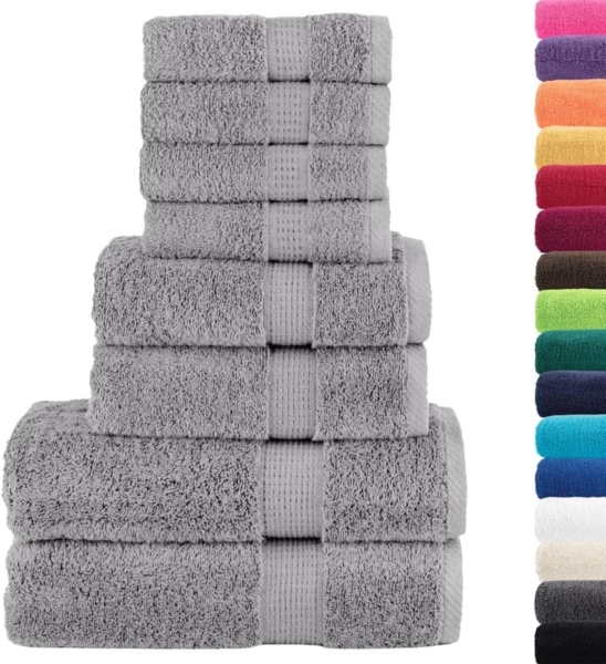 vidaXL 8 tlg. Premium-Handtuch-Set SOLUND Grau 600 g/m² 137543