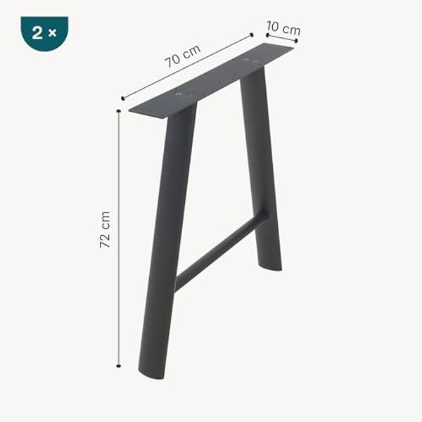 Tischgestell 2er Set Hullem Stahl 72x70x10 cm Schwarz [en. casa] Bild 7