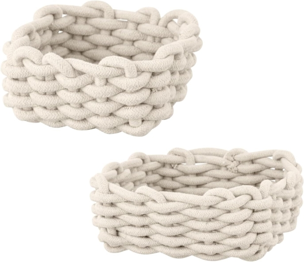 SCHÖNER WOHNEN-Kollektion Aufbewahrungskorb »Melara« (Set, 2 St), Badkörbe aus Cotton Rope zur Aufbewahrung von Badutensilien, 2 Größen