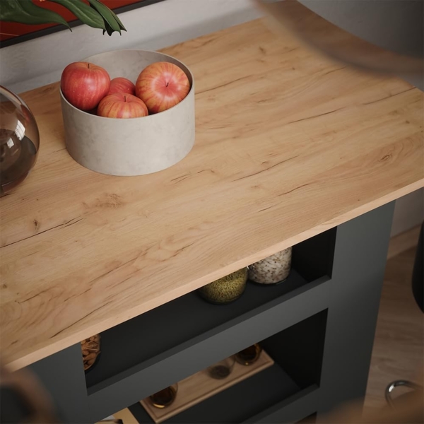 Vicco Bartisch-Set Goldkraft Eiche/Anthrazit 110x65 cm mit 2 Barhockern, Repose Bild 5