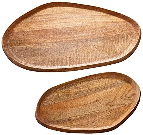 riess-ambiente Dekotablett AMAZONAS 56cm natur (Set, 2 St), Massivholz · rund · Handarbeit · Urban Jungle