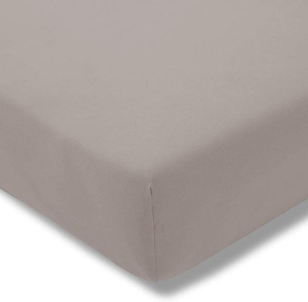 ESTELLA Spannbetttuch Zwirnjersey | Kiesel | 100x200 cm | passend für Matratzen 90-120 cm (Breite) x 200-220 cm (Länge) | trocknerfest und bügelfrei | 97% Baumwolle 3% Elastan