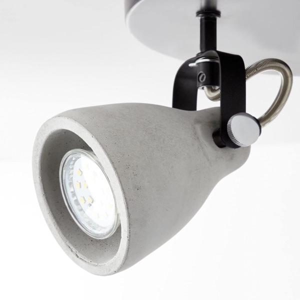 BRILLIANT Lampe, Thanos Spotrondell 3flg schwarz matt/zement grau, Metall/Zement, 3x PAR51, GU10, 20W,Reflektorlampen (nicht enthalten) Bild 6