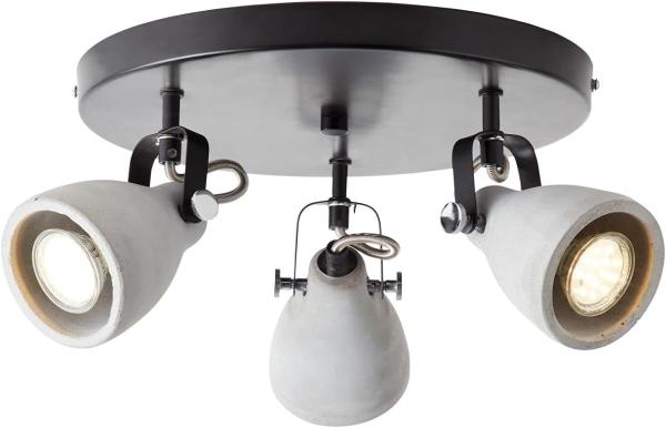 BRILLIANT Lampe, Thanos Spotrondell 3flg schwarz matt/zement grau, Metall/Zement, 3x PAR51, GU10, 20W,Reflektorlampen (nicht enthalten) Bild 1