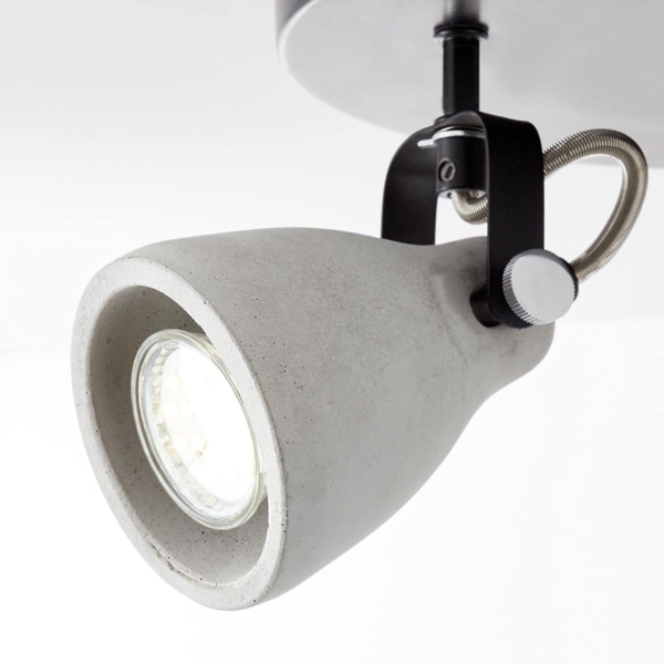 BRILLIANT Lampe, Thanos Spotrondell 3flg schwarz matt/zement grau, Metall/Zement, 3x PAR51, GU10, 20W,Reflektorlampen (nicht enthalten) Bild 5