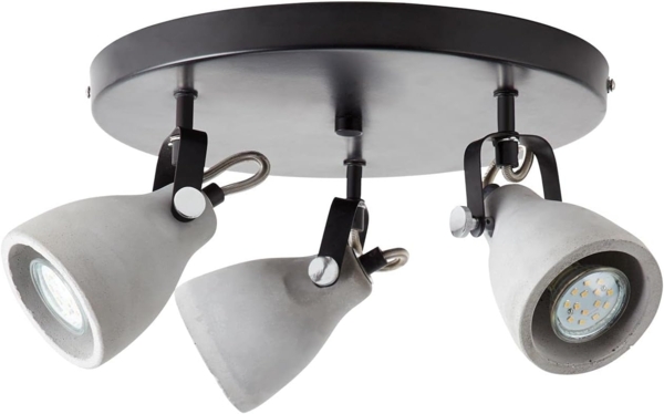 BRILLIANT Lampe, Thanos Spotrondell 3flg schwarz matt/zement grau, Metall/Zement, 3x PAR51, GU10, 20W,Reflektorlampen (nicht enthalten) Bild 4