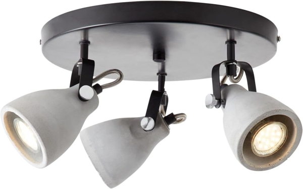 BRILLIANT Lampe, Thanos Spotrondell 3flg schwarz matt/zement grau, Metall/Zement, 3x PAR51, GU10, 20W,Reflektorlampen (nicht enthalten) Bild 3