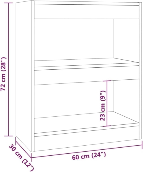 vidaXL Bücherregal/Raumteiler Betongrau 60x30x72 cm 811650 Bild 7