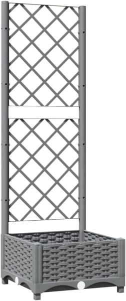 vidaXL Pflanzkübel mit Rankgitter Hellgrau 40x40x121,5 cm PP 153269