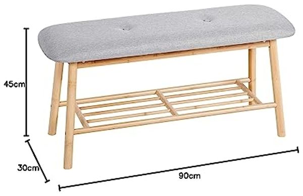 axentia Bank, Bambus mit Ablage, holzfarben Bild 2