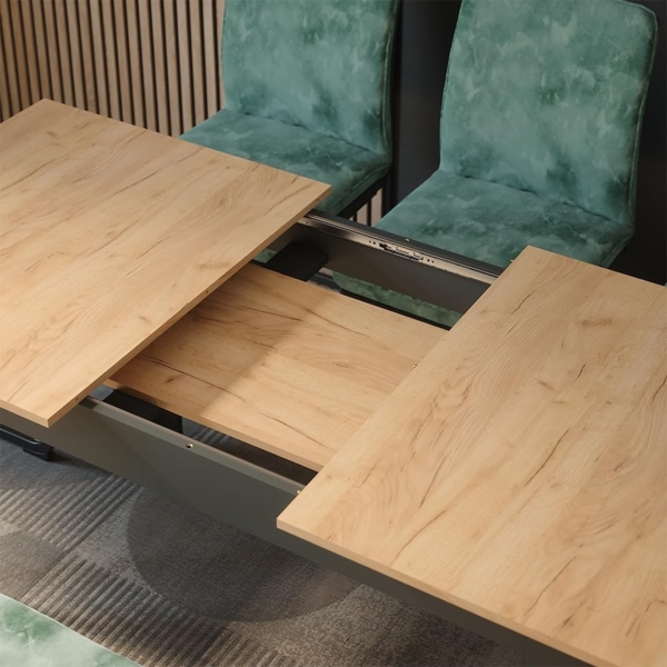 Esstisch Repose Anthrazit/Goldkraft Eiche 180 x 80 cm ausziehbar Vicco Bild 4