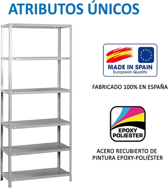 Simonrack Schwerlastregal, Lagerregal, 200 x 80 x 50 Metallregal, Kellerregal, Biegestelle 100 kg, 6 Fachböden, Galvanisiert - Comfort Bild 6