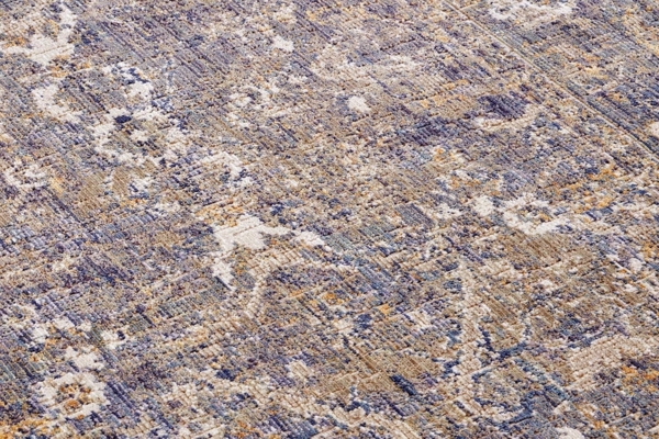 Nouristan Port Said In- & Outdoor Teppich Orientalisch – Flachgewebe Orient Muster Vintage Used Look Waschbar Wetterfest & UV-beständig für Balkon, Terrasse, Garten, Wohnzimmer – Creme Blau, 75x120 cm Bild 7