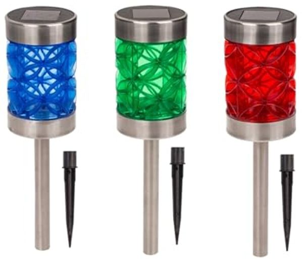 HAC24 LED Solarleuchte Garten Solar Lampen Solarlampen Terrasse, LED fest integriert, Warmweiß, Mystic Star mit Erdspieß