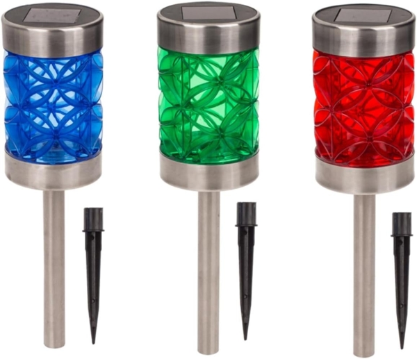 HAC24 LED Solarleuchte Garten Solar Lampen Solarlampen Terrasse, LED fest integriert, Warmweiß, Mystic Star mit Erdspieß