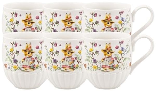 Villeroy & Boch Vorteilset 6 Stück Spring Fantasy Becher mit Henkel, Familie grün,weiß Premium Porcelain 1486444861