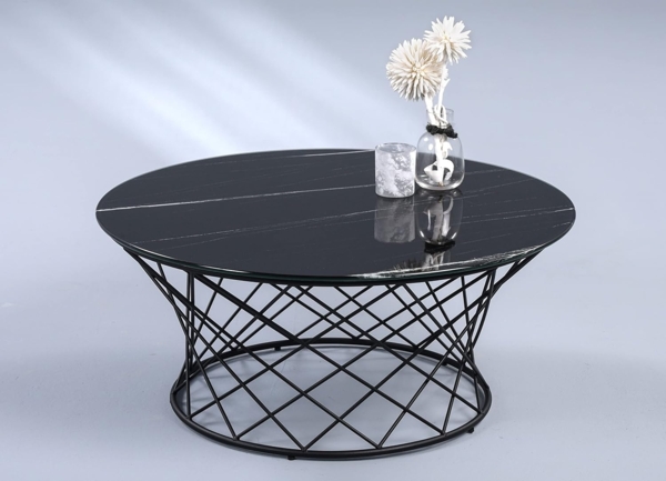 M2 Kollektion Couchtisch Gloria in schwarz, B/H/T = 80 x 35 x 80 cm