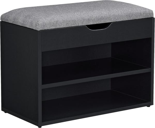 Schuhbank Gentofte 60x30x46cm Schwarz/Grau en. casa