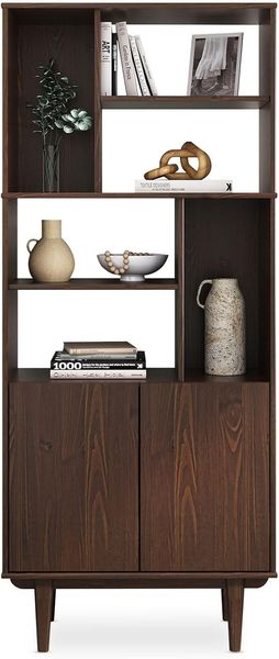 IDIMEX Regal SIMONA, Modernes Holzregal mit Türen & Fächern Design Regal nussbaum farben