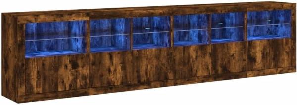 Sideboard mit LED-Leuchten Räuchereiche 283 x 37 x 67 cm 3209020