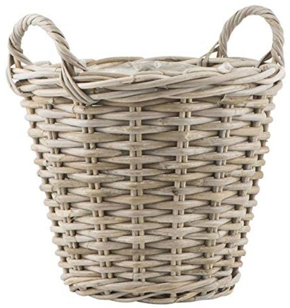 Pflanzenkorb Blumenkorb Blumentopf Korb Rattan Innen Folie Ib Laursen 3795-00