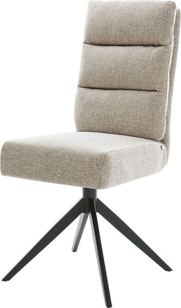 Drehstuhl Pela-Flex Webstoff Soft Beige Kreuzgestell breit Schwarz 360° drehbar Wippfunktion Taschenfederkern