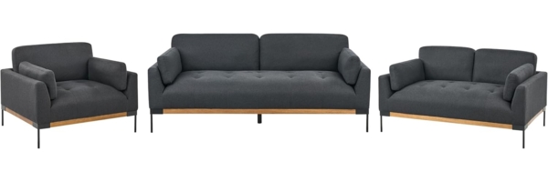 6-Sitzer Sofa Set Schwarz SKAVEN