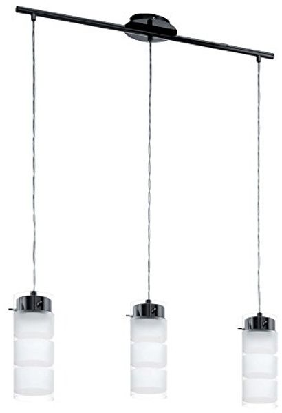 LED Pendelleuchte, Glas teilsatiniert, H 110 cm