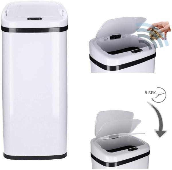 TP Mülleimer Sensor eckig weiß 30 Liter