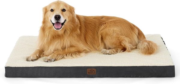 BEDSURE orthopädisches Hundebett Grosse Hunde - 112 x 81 x 7.6 cm Hundekissen flauschig Hundematte waschbar Hundematratze in grau für große Hunde