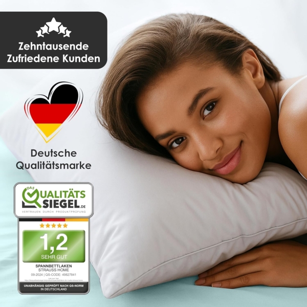 Strauss Home Spannbettlaken Premium, Gummizug: Rundumgummi, 150gr/m2 Premium Jersey 100% Baumwolle Bild 6