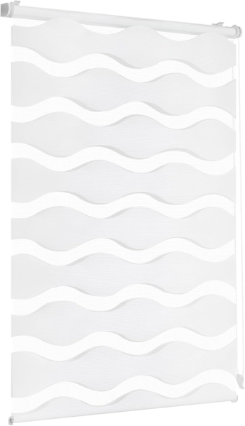 Sekey Doppelrollo Wellen Klemmfix ohne Bohren für Fenster, Doppelrollo 95 cm breit, Duo Rollo Welle Jalousie Sonnenschutz, 95x210 cm, Weiß