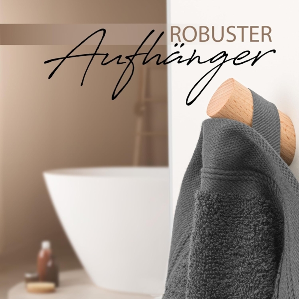 Hausfelder Saunatuch Premium Saunatücher 2er Set (Grau, 2 Saunatücher, 80x200 cm), (2-St), hautfreundlich, saugstark, 100 % Baumwolle Bild 5