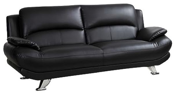 Vente-unique - MUSKO Couchgarnitur Kunstleder Schwarz - B 91 cm x H 89 cm x L 150 cm200 cm Bild 6