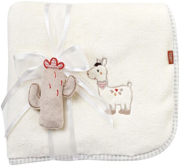 Fehn Kuscheldecke Llama - 75 x 100 cm Créme
