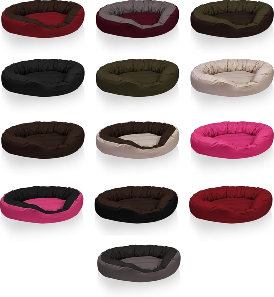 BedDog® Hundebett SUNNY 4in1 oder einfarbig, großes Hundekörbchen aus Cordura, waschbares Hundebett mit Rand, Hundekissen oval-rund, L-XXXL 3XL, ROCK-FLOW (grau/anthrazit) Bild 7