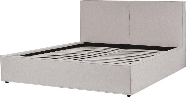 Bett mit Stauraum MOISSAC 180 x 200 cm Stoff Hellgrau Bild 5