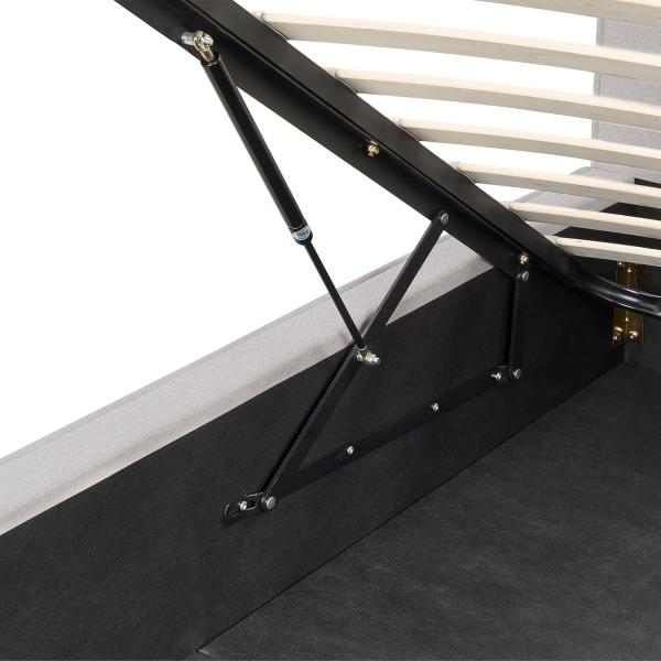 Bett mit Stauraum MOISSAC 180 x 200 cm Stoff Hellgrau Bild 9