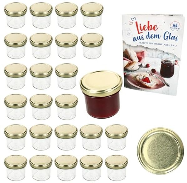 MamboCat Einmachglas 25er Set Sturzglas 125ml Einmachglas TO66 Gold Deckel, Glas