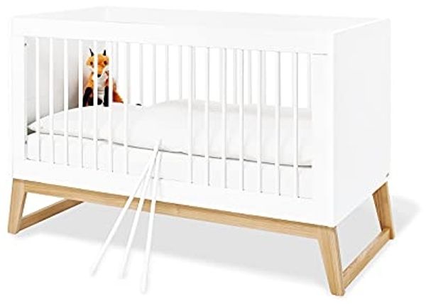 Pinolino 'Bridge' Kinderbett, Weiß, umbaubar, mit Schlupfsprossen, inkl. Umbauseiten, Lattenrost