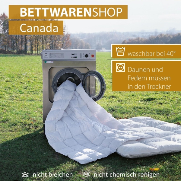 BETTWARENSHOP Daunenbettdecke Canada, Füllung: 100% Daunen, Bezug: 100% Baumwolle, bauschig weich und kuschlig warm Bild 4