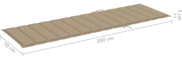 vidaXL Sonnenliege mit Beiger Auflage Imprägniertes Kiefernholz 3065822 Bild 7