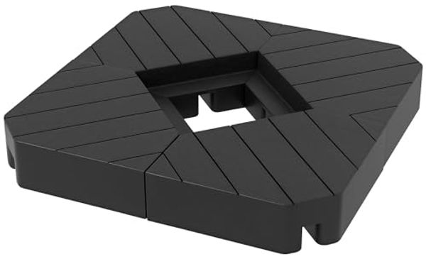 Outsunny Schirmhalter 4-teilig, mit Holzoptik, für Stöcke bis Ø 20 mm, Sonnenschirmständer für Ampelschirm, 4 tlg, Schirmgewicht