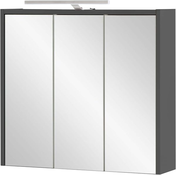 Schildmeyer Carlos Spiegelschrank, Holzwerkstoff,Glas,Metall, anthrazit, 65 x 16 x 64 cm