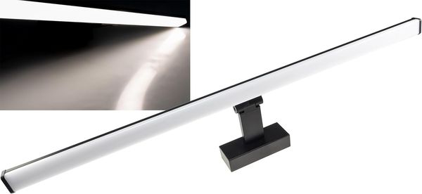 ChiliTec LED Spiegelleuchte 78cm Badezimmerleuchte IP44 230V Badbeleuchtung 904 Lumen Licht Neutralweiß Gehäuse Alu Farbe Schwarz Matt [Energieklasse F]
