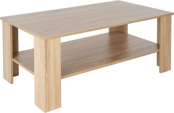 ML-DESIGN Couchtisch Sofatisch mit Schublade und Ablage, Wohnzimmertisch mit Stauraum, Moderner Holz Beistelltisch Kaffeetisch Tisch Satztisch Sonoma-Eiche