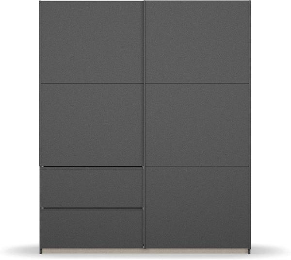 Rauch Möbel Sevilla Schrank Kleiderschrank Schwebetürenschrank, Graumetallic, Griffleisten graumetallic, 2-türig, inkl. 2 Kleiderstangen, 2 Einlegeböden BxHxT 175x210x59 cm