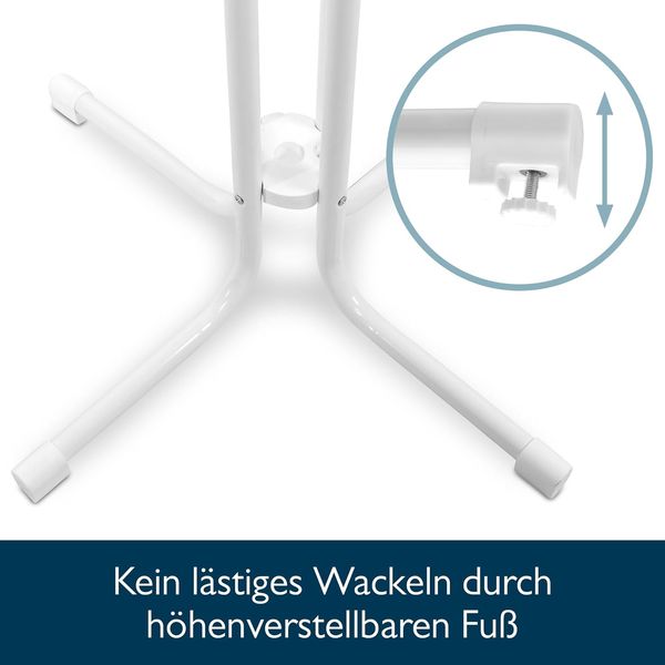 Beautissu Bistrotisch Outdoor Rund Ø 80 cm Wasserfest – Beistelltisch Balkontisch Wetterfest Gartentisch Rund Klappbar 70 cm hoch – Campingtisch Partytisch Esstisch Gastro – Weiß Bistroni Bild 6